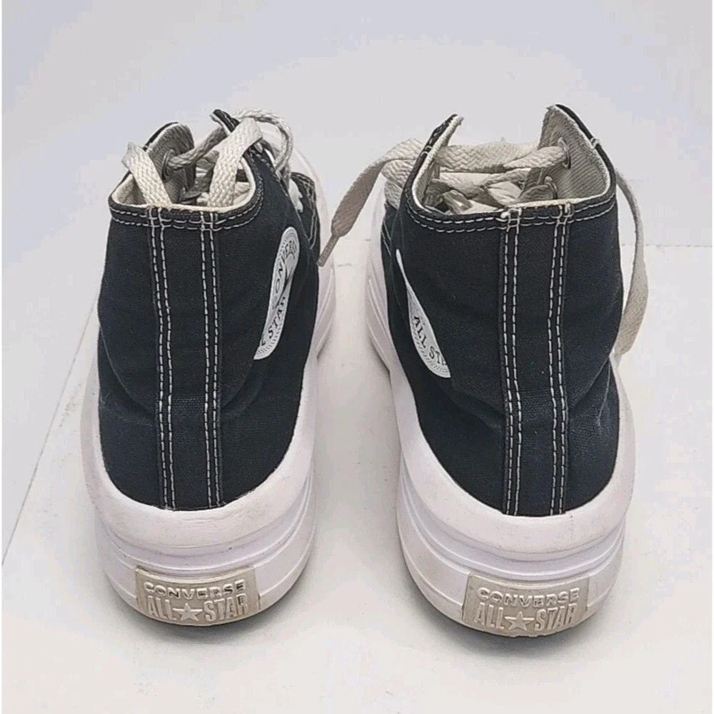 Converse All Star Shoe Sneaker Women Sz 9 High Top Platform Black White 568497C